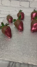 Load and play video in Gallery viewer, Rose Gold Milk Chocolate Covered Strawberries Box
